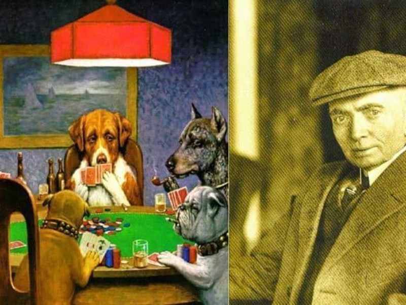 Animal Art Fridays: Mr. Cassius Marcellus Coolidge or 'Cash'; Dogs playing poker.