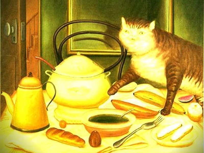 Friday of art with animals: Fernando Botero's fat cat.