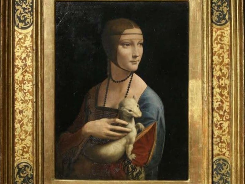 Friday of art with animals: Painting by Leonardo Da Vinci, "The Lady with an Ermine".